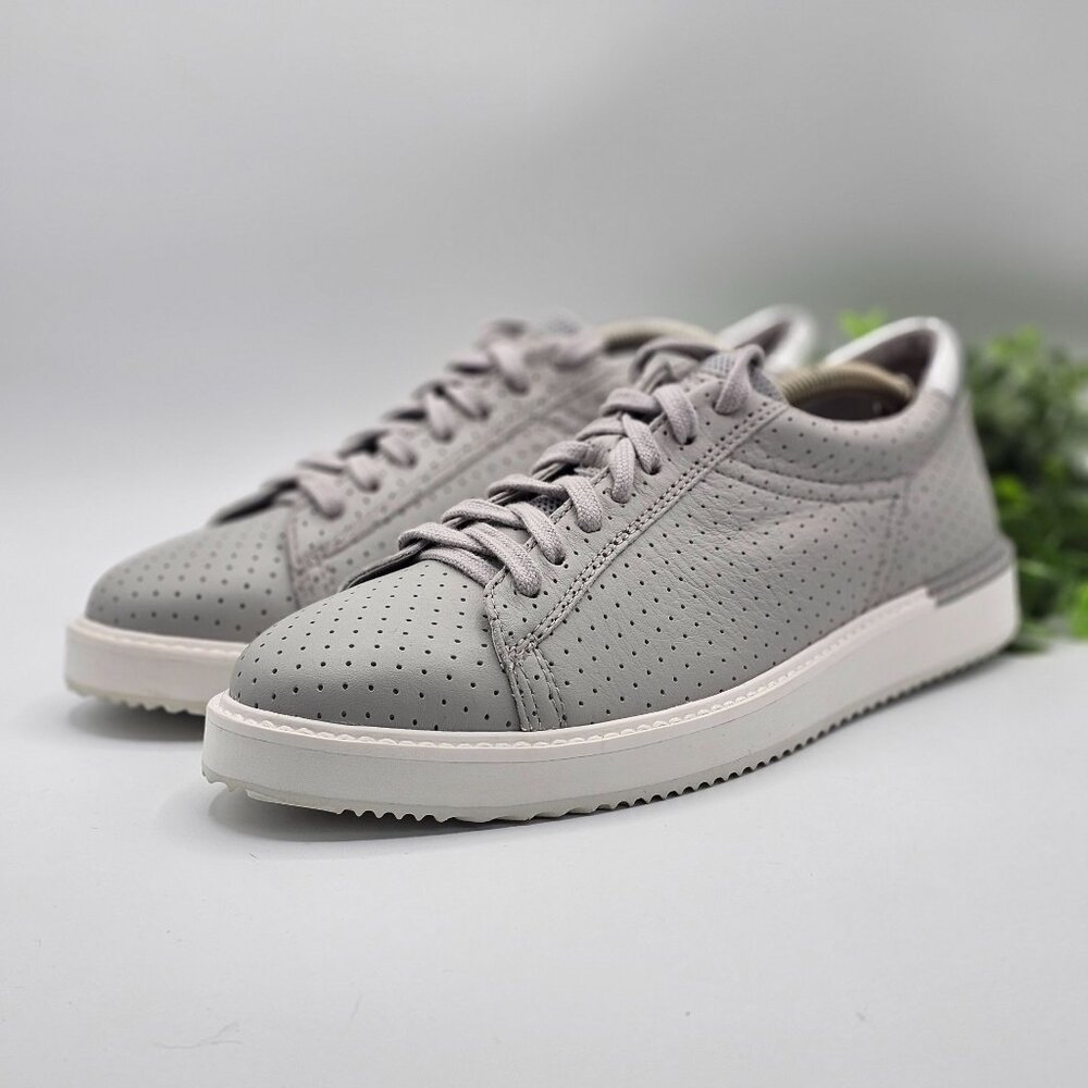 Hush Puppies Sabine Sneakers Womens 10 Vapor Gray Perforated Leather HW06591-050 - Picture 2 of 11